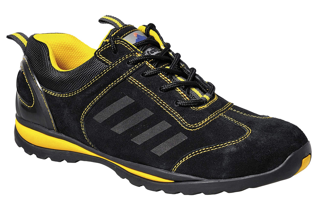 Portwest Steelite Lusum Sicherheits-Trainer S1P HRO, Grösse: 36, Farbe: Schwarz, FW34BKR36 36 EU Gel