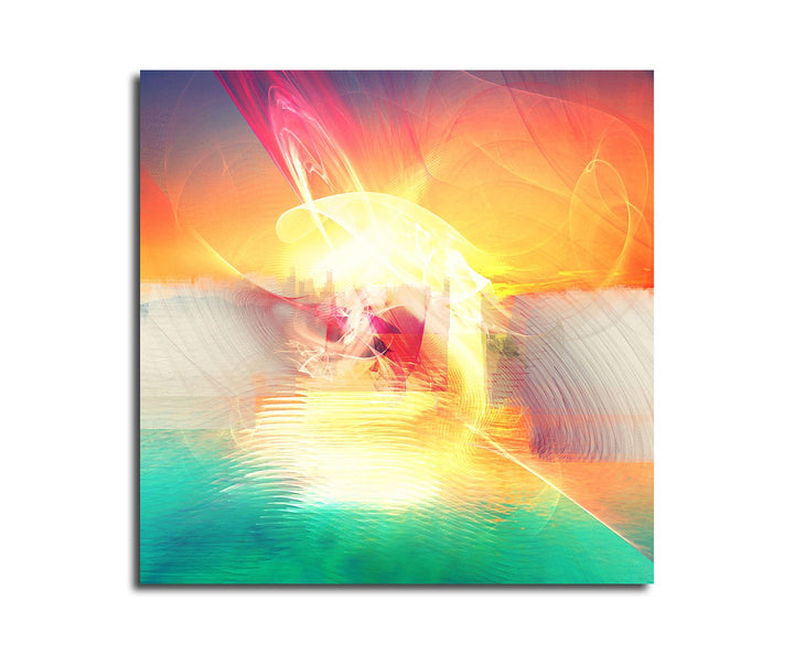 Paul Sinus Art Wandbild Pastell Abstrakt312_60x60cm Bild auf Leinwand Bunte fröhlich Abstraktes Moti
