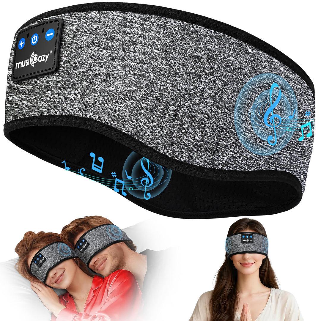 MUSICOZY Schlafkopfhörer Bluetooth 5.4, Bequem & Ultraleicht Stirnband kopfhörer zum Schlafen mit Hi