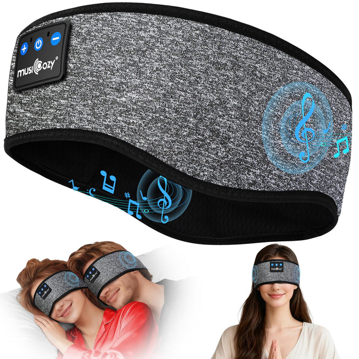 MUSICOZY Schlafkopfhörer Bluetooth 5.4, Bequem & Ultraleicht Stirnband kopfhörer zum Schlafen mit Hi