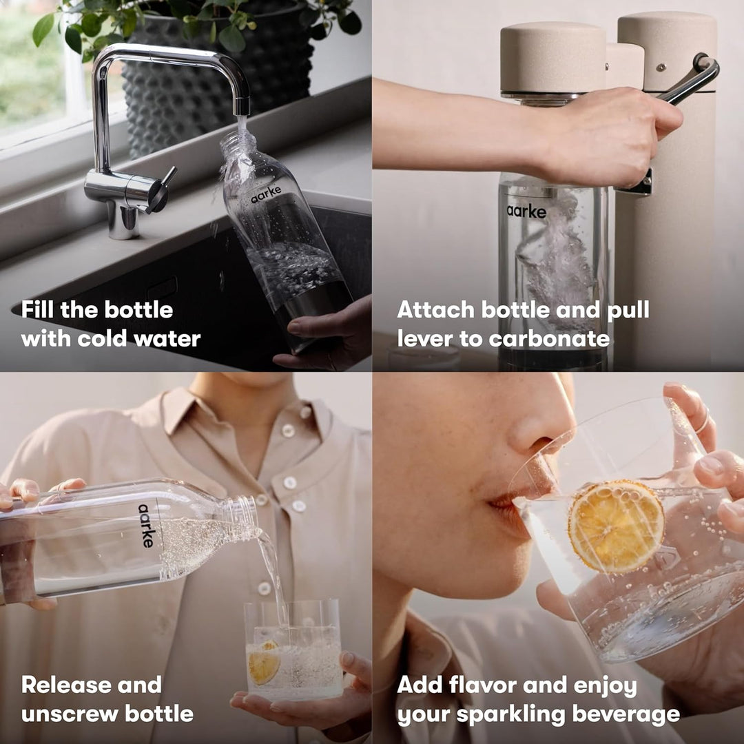 Aarke Carbonator 3, Wassersprudler aus Edelstahl mit BPA-frei Flasche, Weiss Finish