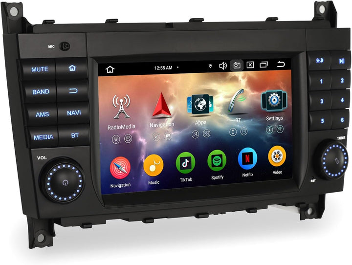 Erisin Android 14 Acht-Kern 4GB+64GB Autoradio Für Mercedes Benz C/CLC Klasse W203 G-Klasse W463 mit
