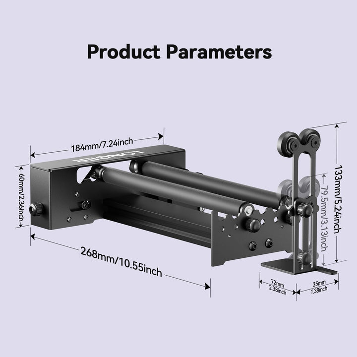 Longer Laser-Gravierer Rotationsaufsatz, Y-Achsen-Rollenmodul 360° Drehung für zylindrische Objekte