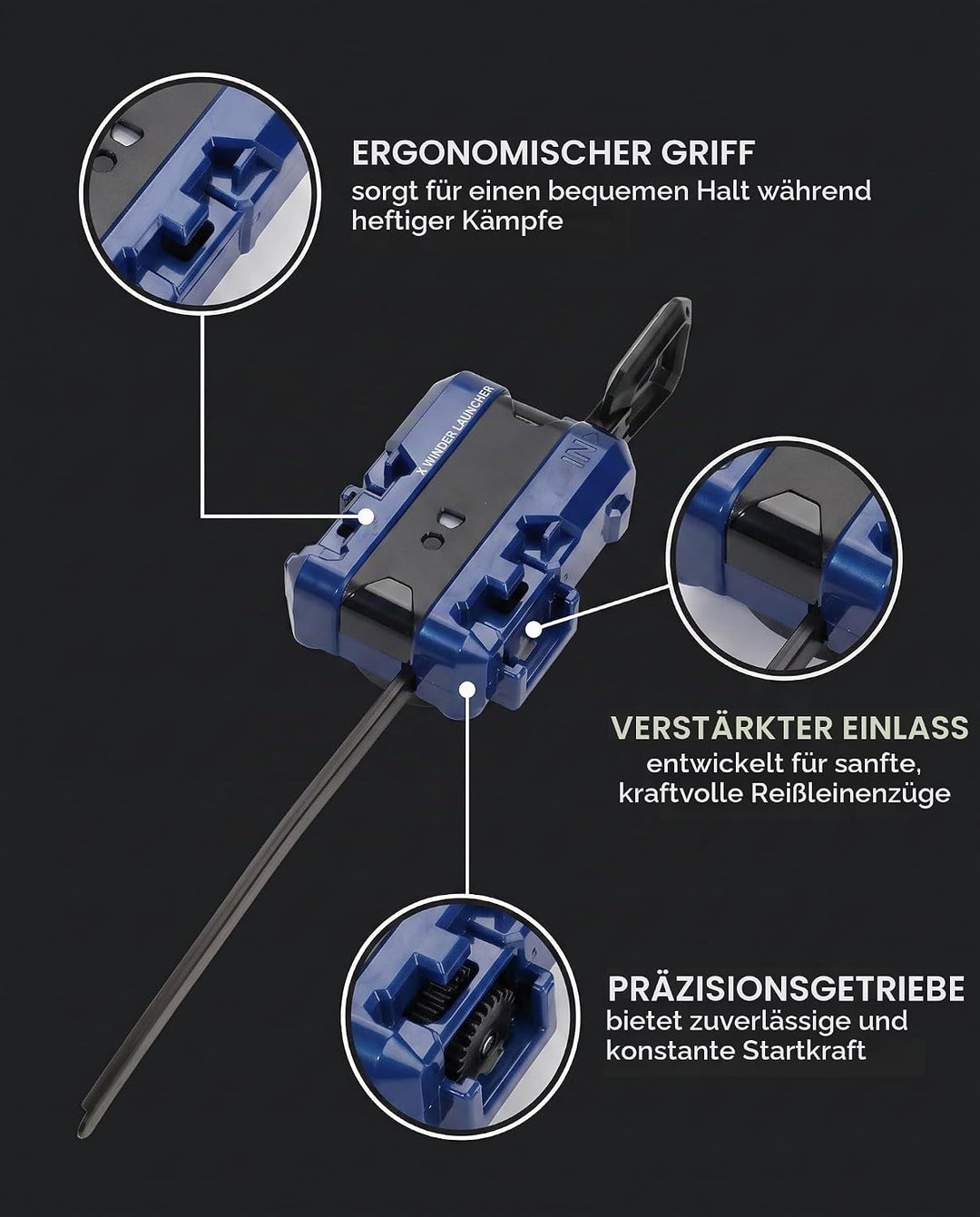 blade X Schnur-Launcher 3er Set mit Griff, 3 Farben | Starter für präzise &amp; kraftvolle X-Serie Kampf