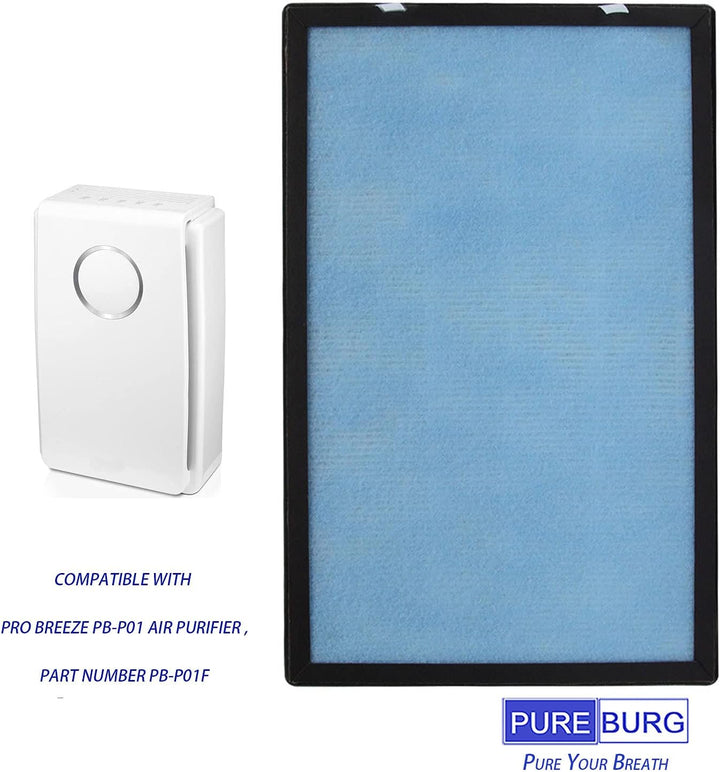 PUREBURG Ersatz-HEPA-Filter, kompatibel mit Pro Breeze PB-P01 Luftreiniger, Teilenummer PB-P01F, H13
