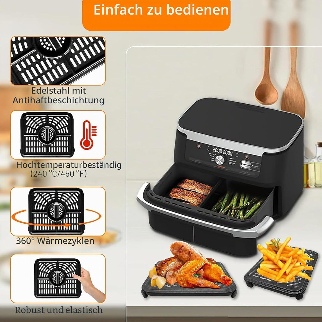 GXF Air Fryer Ersatzteile für Ninja Foodi AF500UK 10,4 l 7-in-1 FlexDrawer Dual Zone grosse Schublad