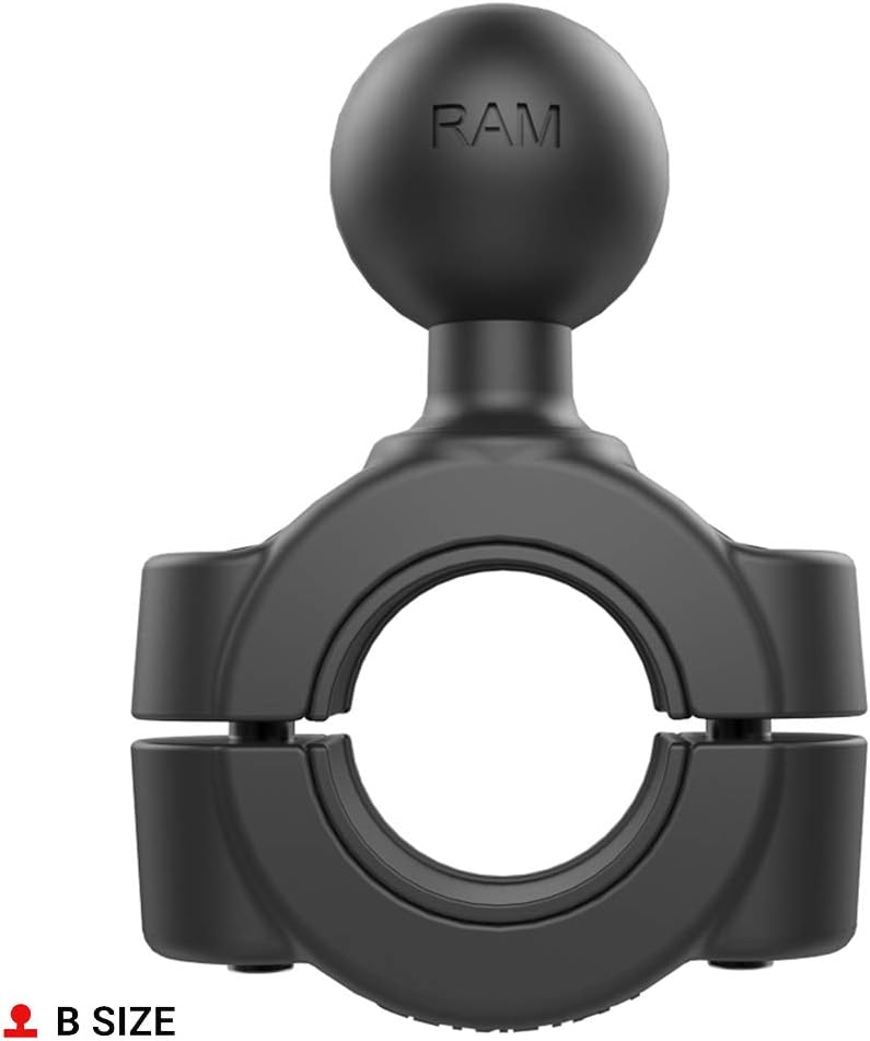 Ram Mount RAM-B-408-75-1U Aluminium Drehmoment Mittel Schienenbasis, Grösse B, Schwarz