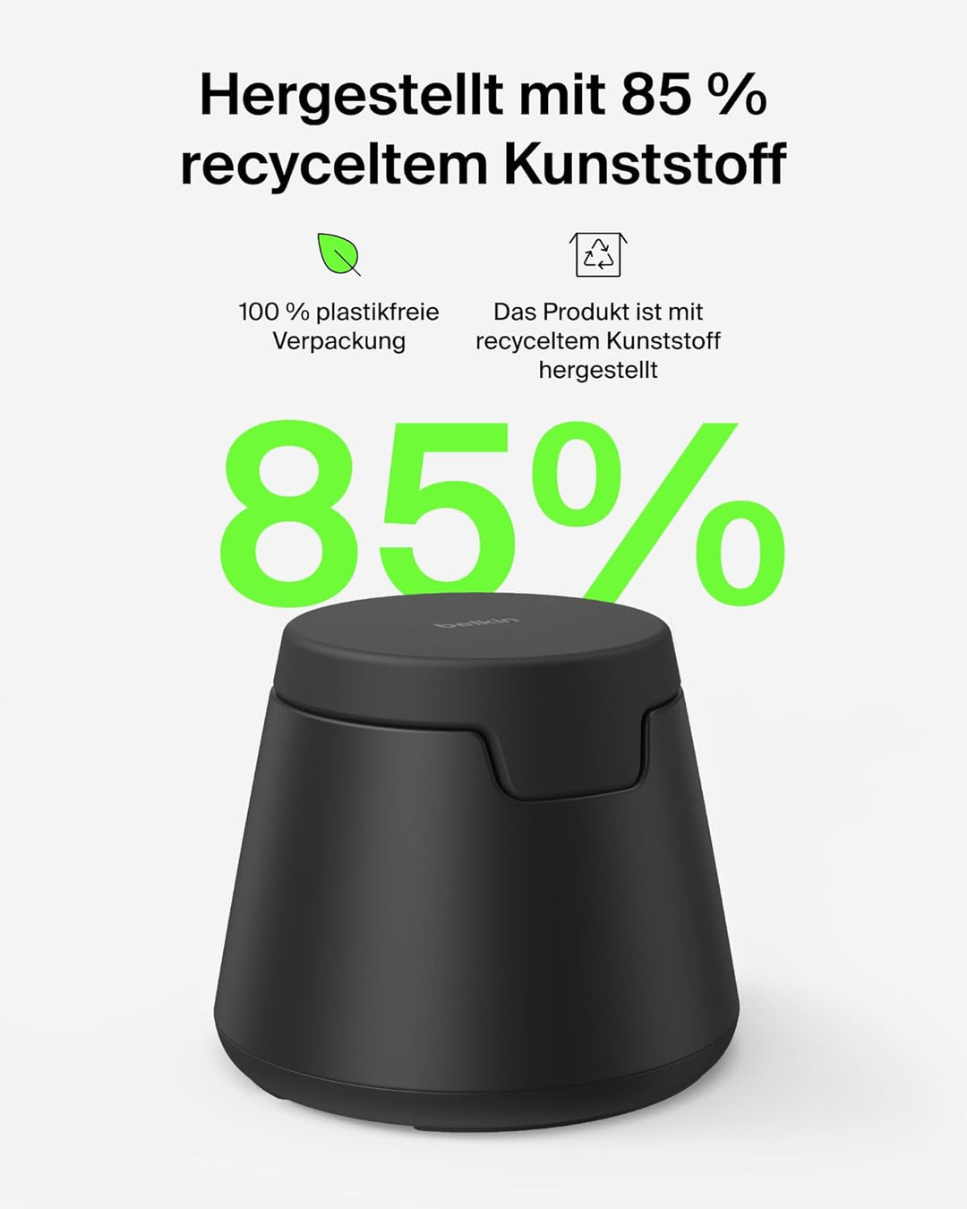 Belkin UltraCharge 3 in 1 Ladegerät, USB C Port für Smartwatch, Qi2.2 Wireless Charger, Induktive La