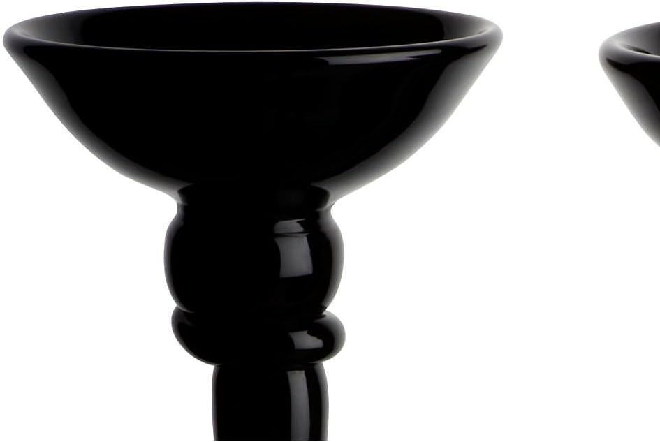 CRISTALICA Kerzenhalter Kerzenständer Teelichthalter Shiva Schwarz Glas 36 cm
