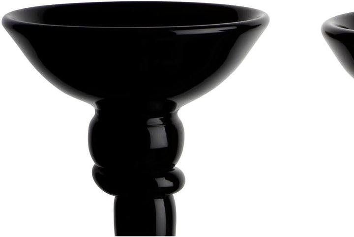 CRISTALICA Kerzenhalter Kerzenständer Teelichthalter Shiva Schwarz Glas 36 cm
