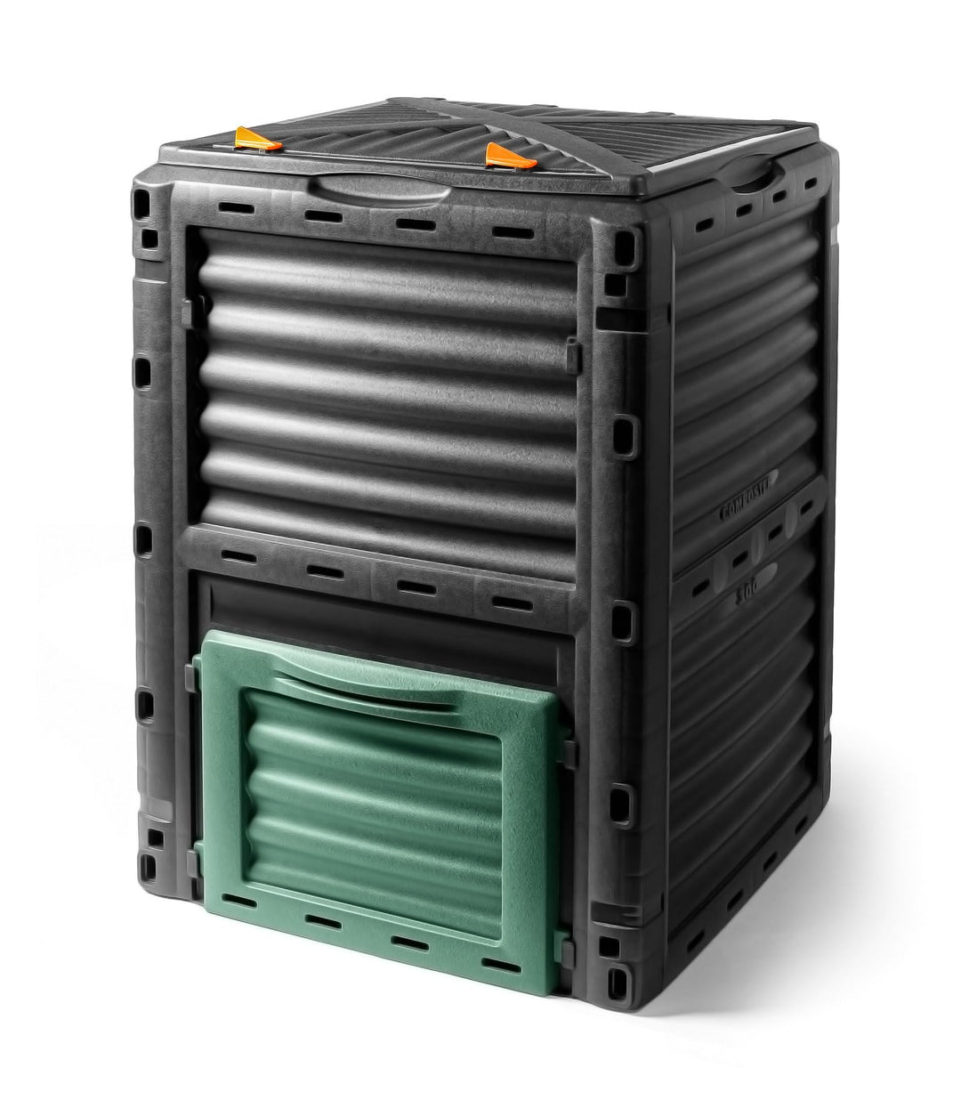 Spetebo Kunststoff Kompost Behälter 300 Liter schwarz - 83x61x61 cm - Garten Kompostierer Thermo Kom