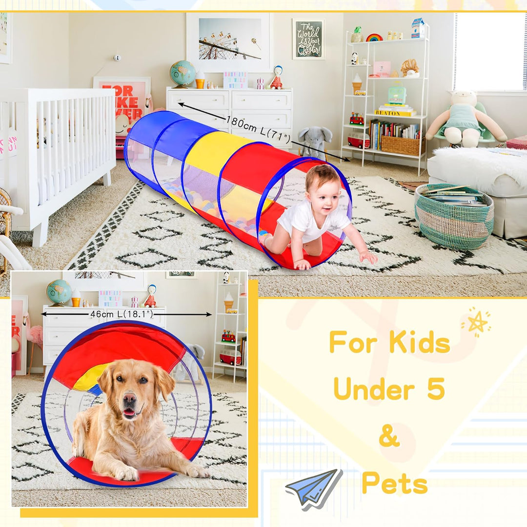 Fantasievoller Spieltunnel für Kinder ab 1 2 3 Jahr,Vielseitiger Krabbeltunnel,auch als Agility Tunn