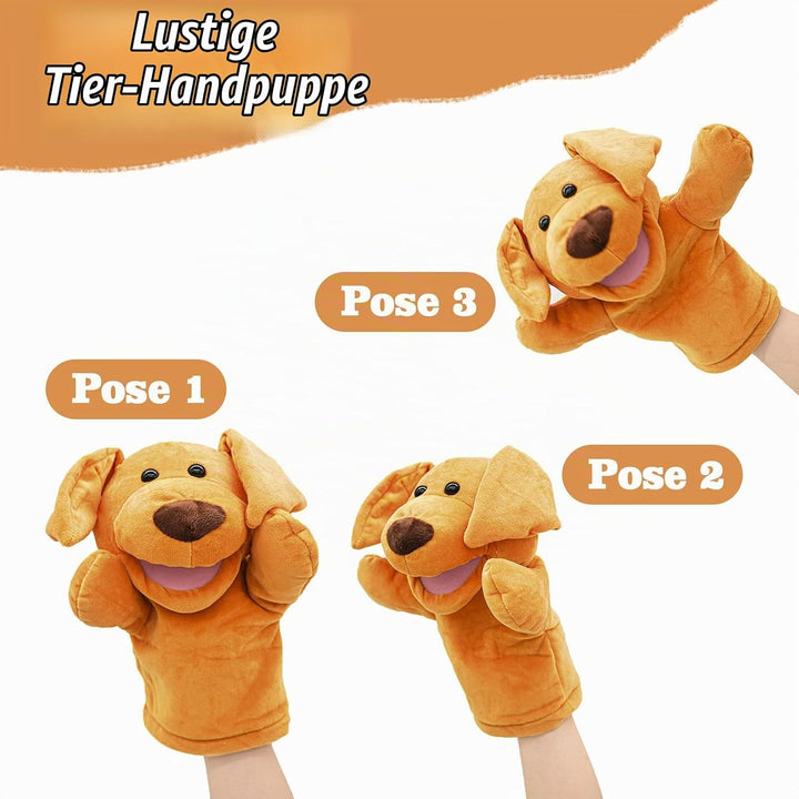 lilizzhoumax Hund Handpuppe Kuscheltier Tier Kawaii Niedliches Rollenspiel interaktives Früherziehun