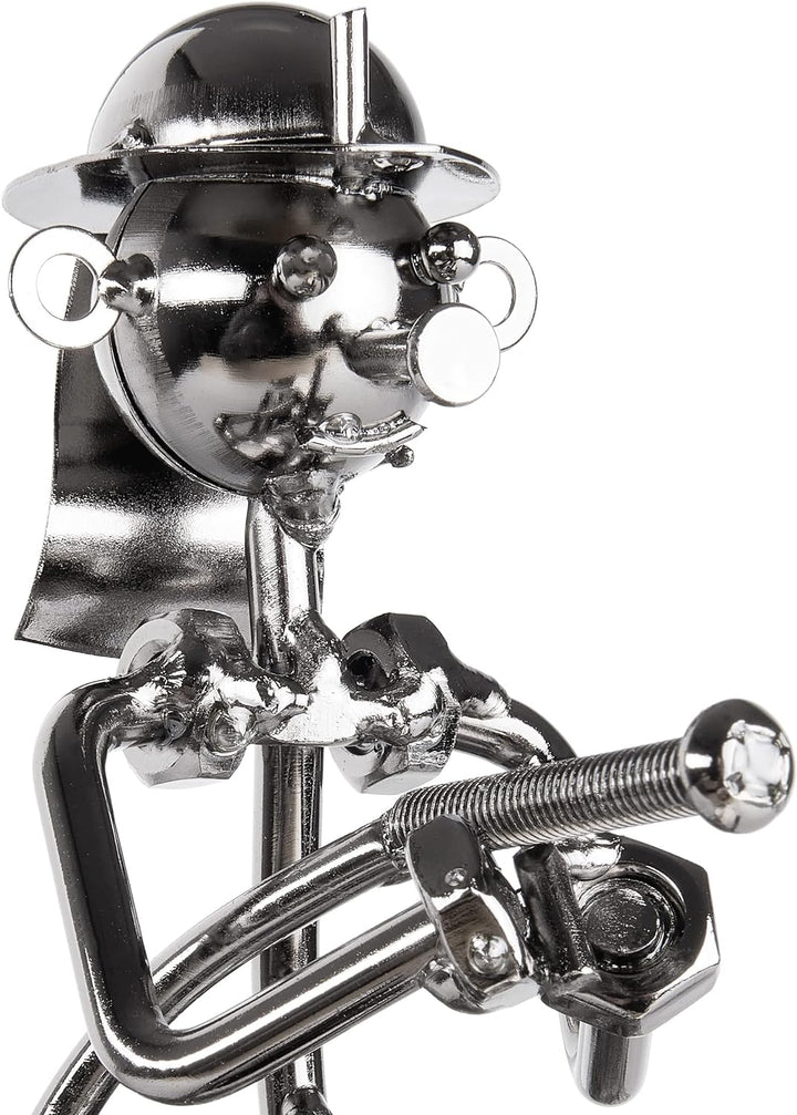 Brubaker Weinflaschenhalter Feuerwehrwagen - Löschzug mit Feuerwehrmann aus Metall mit Grusskarte fü