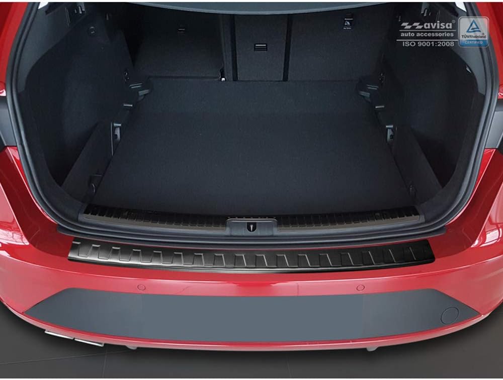 Avisa Schwarz Edelstahl Heckstossstangenschutz kompatibel mit Seat Leon (5F) ST 2013-2017 & 2017- 'R