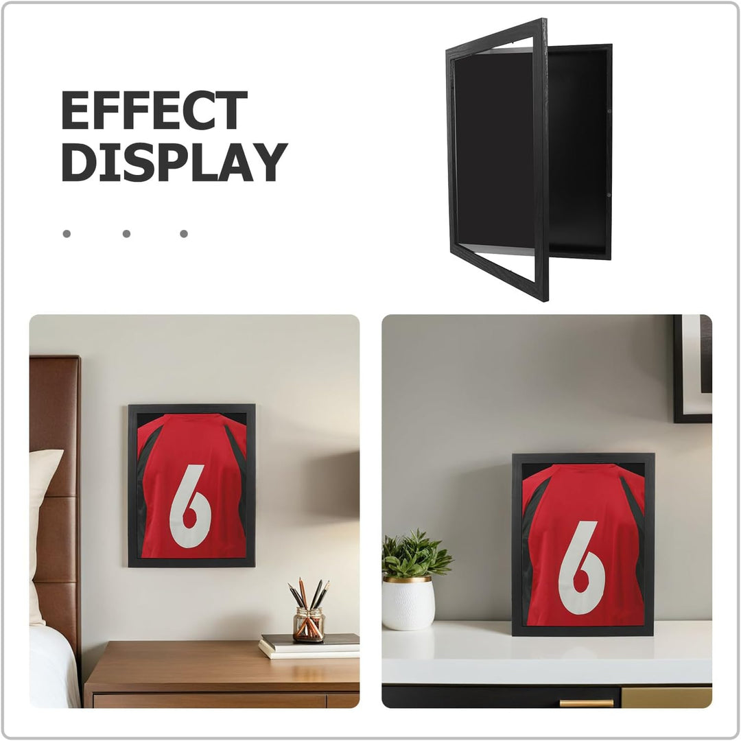 OSALADI Holzrahmen für Fussballtrikots, Schattenbox für Fussballtrikots, Wand-Desktop-Rahmen für Bas