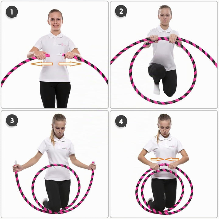 HOOPOMANIA Hula Hoop Reifen für Anfänger [Ø90cm - Ø105cm] Hula Hoop Reifen Erwachsene Ø90cm Neon Bla