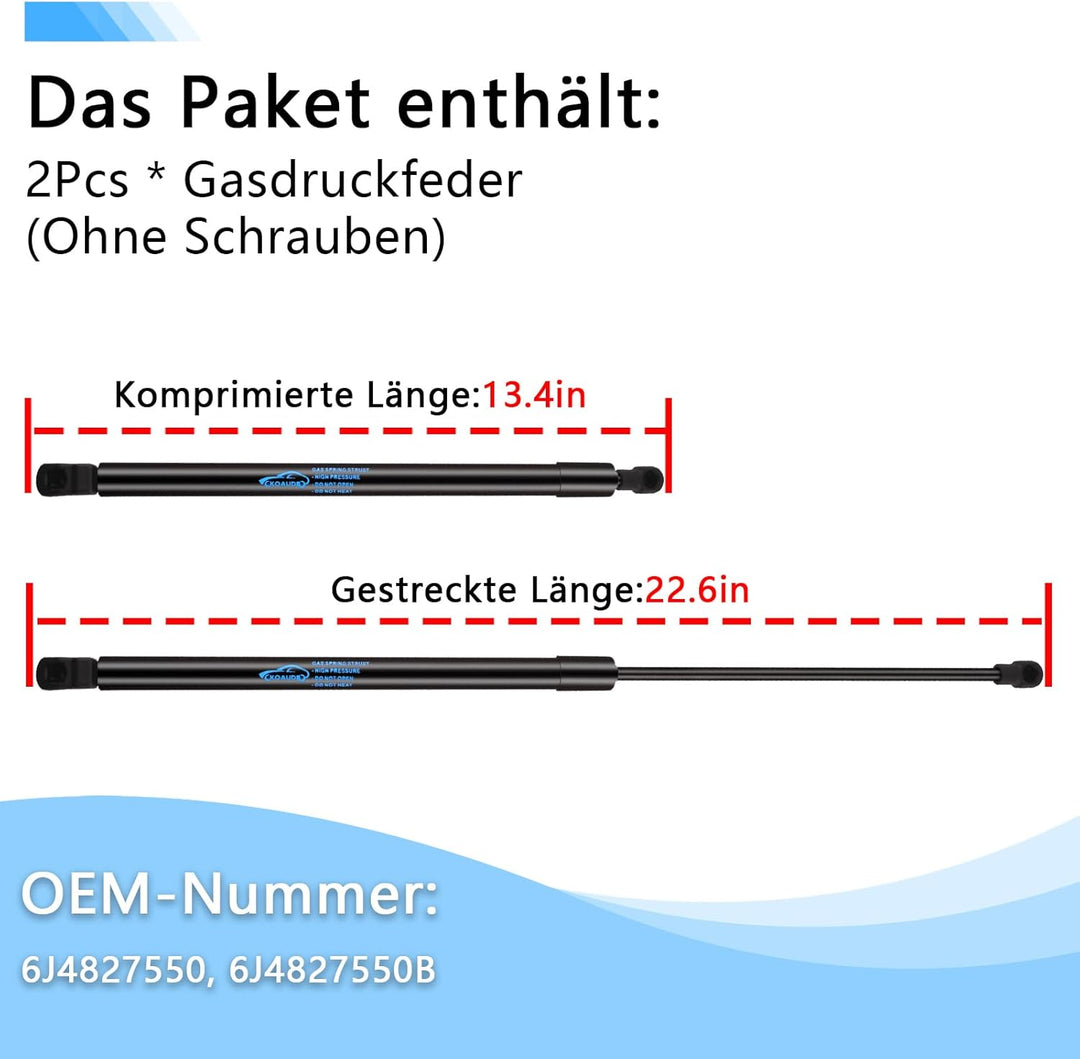 2Pcs Gasfeder Heckklappendämpfer für Seat Ibiza IV 6J5 6P1 Schrägheck 2008-2017 Gasdruckfeder Dämpfe