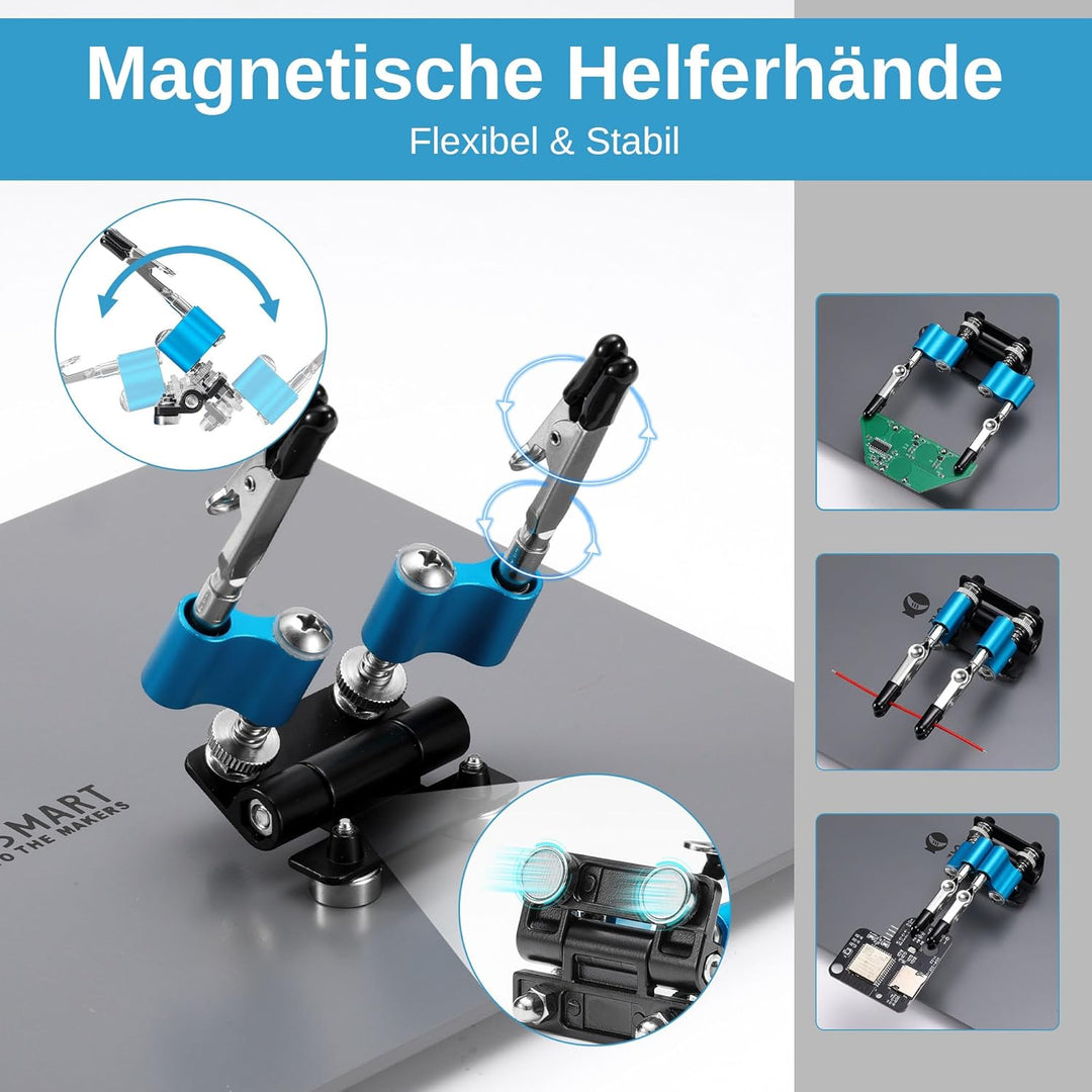 SainSmart PCB Soldering Helping Holder, 6 flexible helfende Hände, 5-fache Vergrösserungslampe mit 5