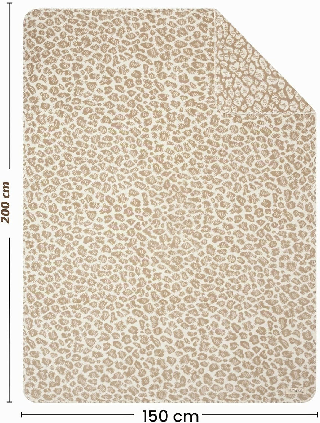 s.Oliver Leo Decke 150x200 cm - Baumwollmix, Made in Germany, warm &amp; waschbar, Kuscheldecke Leoparde