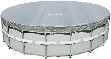 Intex Deluxe Pool Cover - Poolabdeckplane Deluxe - Ø 488 cm - Für Ultra Frame Pool Grau 488 cm