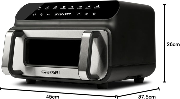 G3 Ferrari G10181 Heissluftfritteuse & BBQ-Grill “Friggisano BBQ”, 2000 W, 10 L XXL, 8 Programme, Mu
