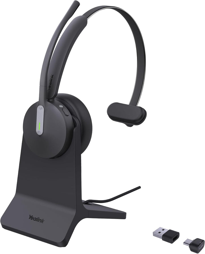 Yealink BH 70 Mono Teams Headset inkl. Ladeständer – Bluetooth, 3-Mikrofon Geräuschunterdrückung, 35