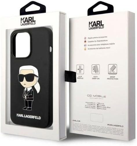 KARL LAGERFELD KLHCP14LSNIKBCK Hülle für iPhone 14 Pro 6,1" hardcase Schwarz Silicone Ikonik