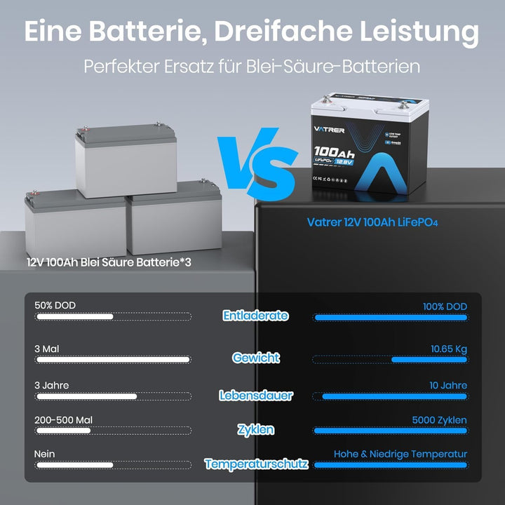 LiFePO4 12V 100AH Group 24*4 Lithium Batterie Low Temp Cut-Off mit 100A BMS 5000+ Tiefzyklus Deep Cy