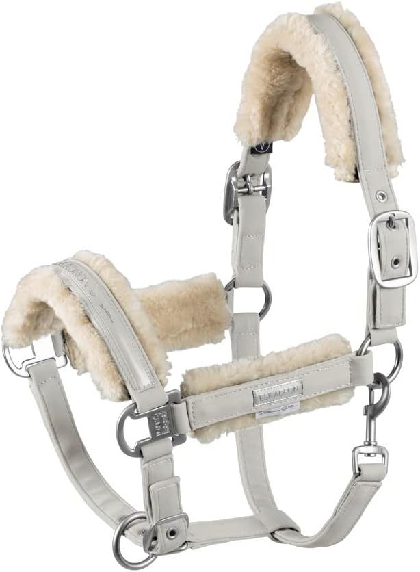 Eskadron Platinum Halfter DOUBLEPIN FAUXFUR, Stallhalfter pearlgrey P2, pearlgrey P2