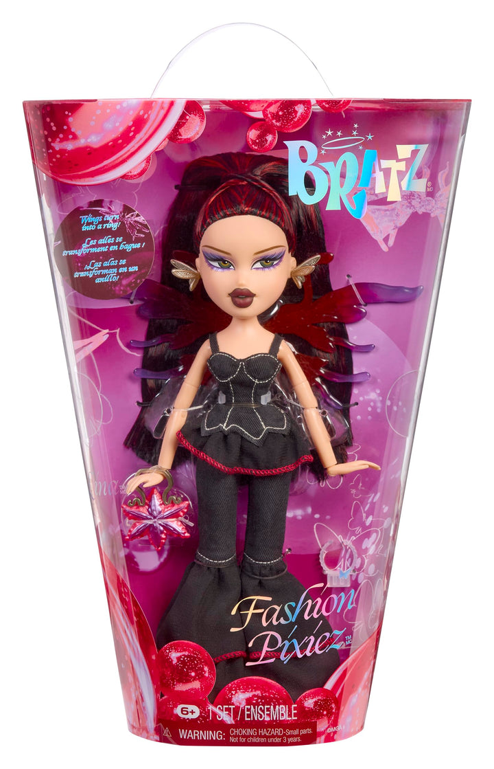 Bratz Fashion Pixiez Lina - Sammelbare Fantasie Puppe mit echter Mode und Accessoires, Flügel verwan