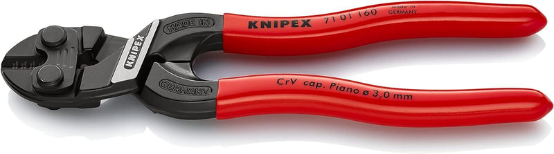 Knipex CoBolt® S Kompakt-Bolzenschneider schwarz atramentiert, mit Kunststoff überzogen 160 mm 71 01