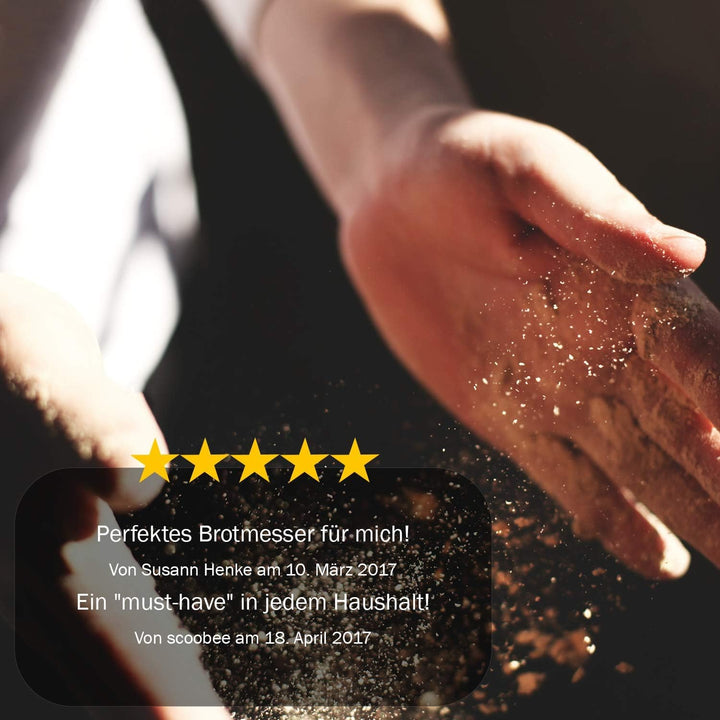 GOURMEO Brotmesser mit edlem Echtholzgriff - Rostfreier Edelstahl mit Wellenschliff - Klingenlänge: