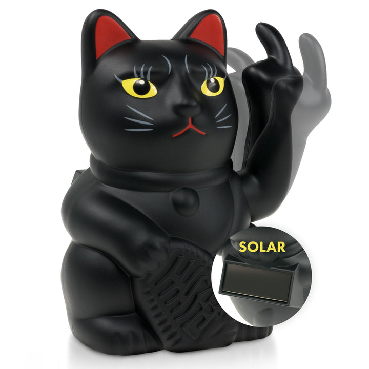 ANGRY CAT – Mini Winkekatze Lucky CAT SOLAR betrieben Lustige winkende Katze - japanische Winkkatze