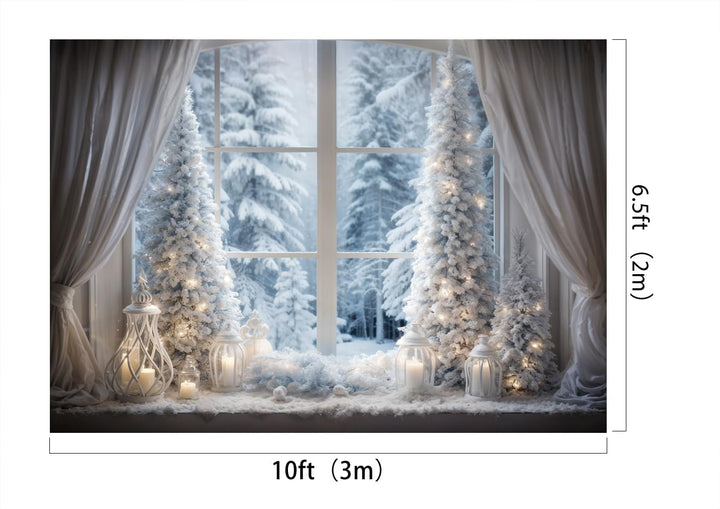 Kate Weihnachts-Fotohintergrund, 3 x 2 m, Weihnachtsbaum, Fotokabine, Hintergrund, Schneelandschaft,