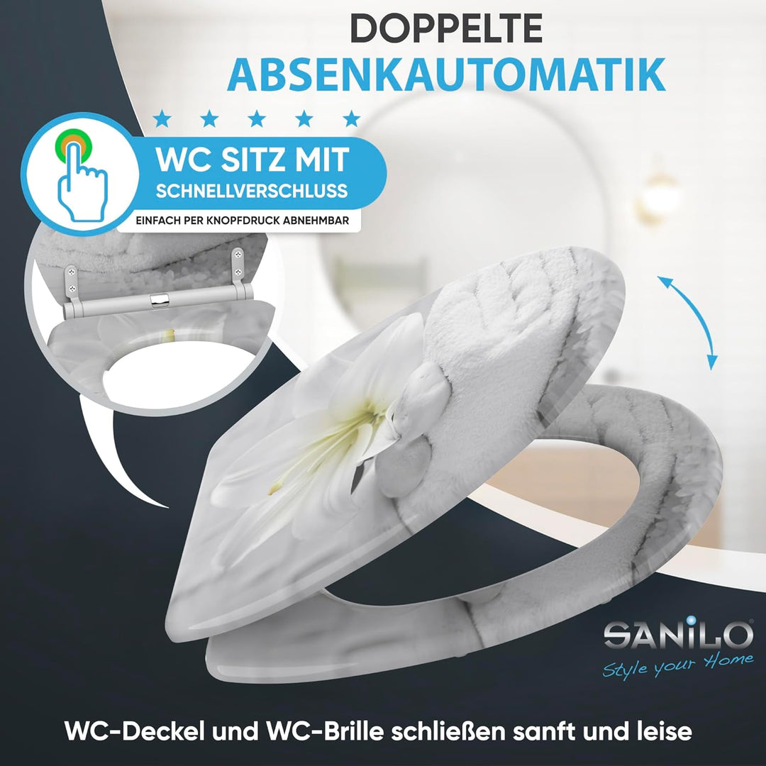 Sanilo WC Sitz mit Absenkautomatik, grosse Auswahl, schöne Motive, hochwertige und stabile Qualität