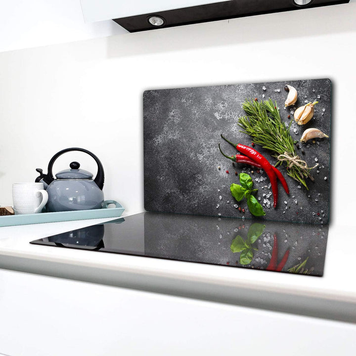 TMK | Herdabdeckplatte 80x52 cm 1-teilig Ceranfeldabdeckung Induktion Herdschutz Spritzschutz Glaspl