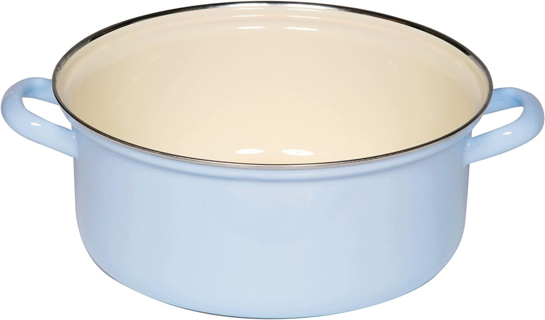 Riess, 0282-006, Kasserolle mit Chromrand 24, CLASSIC - BUNT/PASTELL, Farbe Blau, Durchmesser 24 cm,