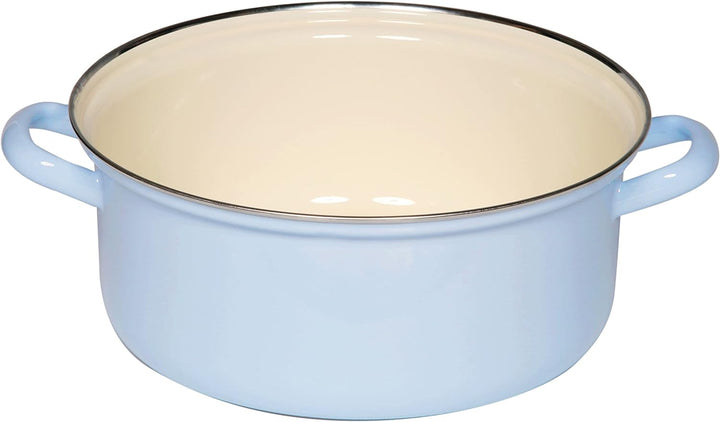 Riess, 0282-006, Kasserolle mit Chromrand 24, CLASSIC - BUNT/PASTELL, Farbe Blau, Durchmesser 24 cm,