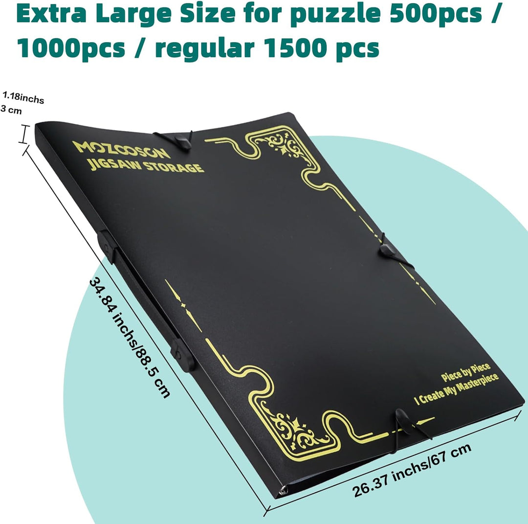 MOZOOSON Puzzle Aufbewahrung, Puzzlemappe für 1500 Teile Zubehör Tragbar mit 25 Taschen（50 Puzzles）,