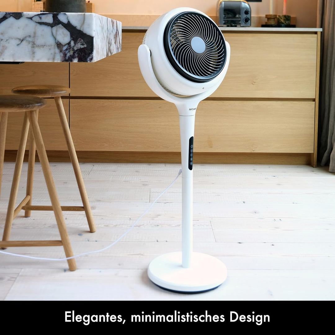 Lume AirCraft Home Ventilator mit Fernbedienung, LED-Licht und Timer, 3D-Oszillierender Luftumwälzer