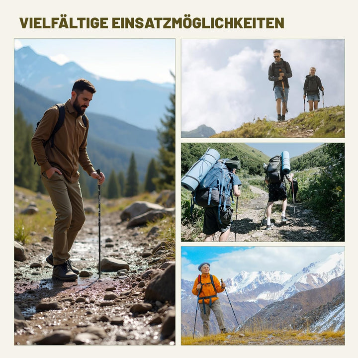 Premium Trekkingstöcke Faltbar aus 7075 Aluminium, Ultraleichte Nordic Walking Stöcke mit Korkgriff,
