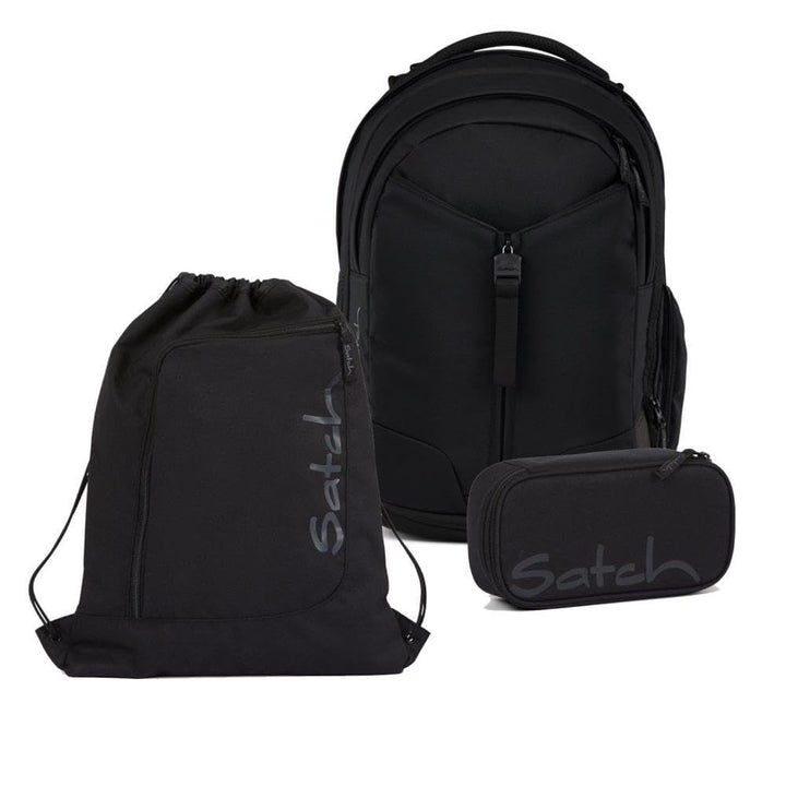 Satch Match Schulrucksack Set 3tlg. inkl. Schlamperbox und Sportbeutel Blackjack, Blackjack