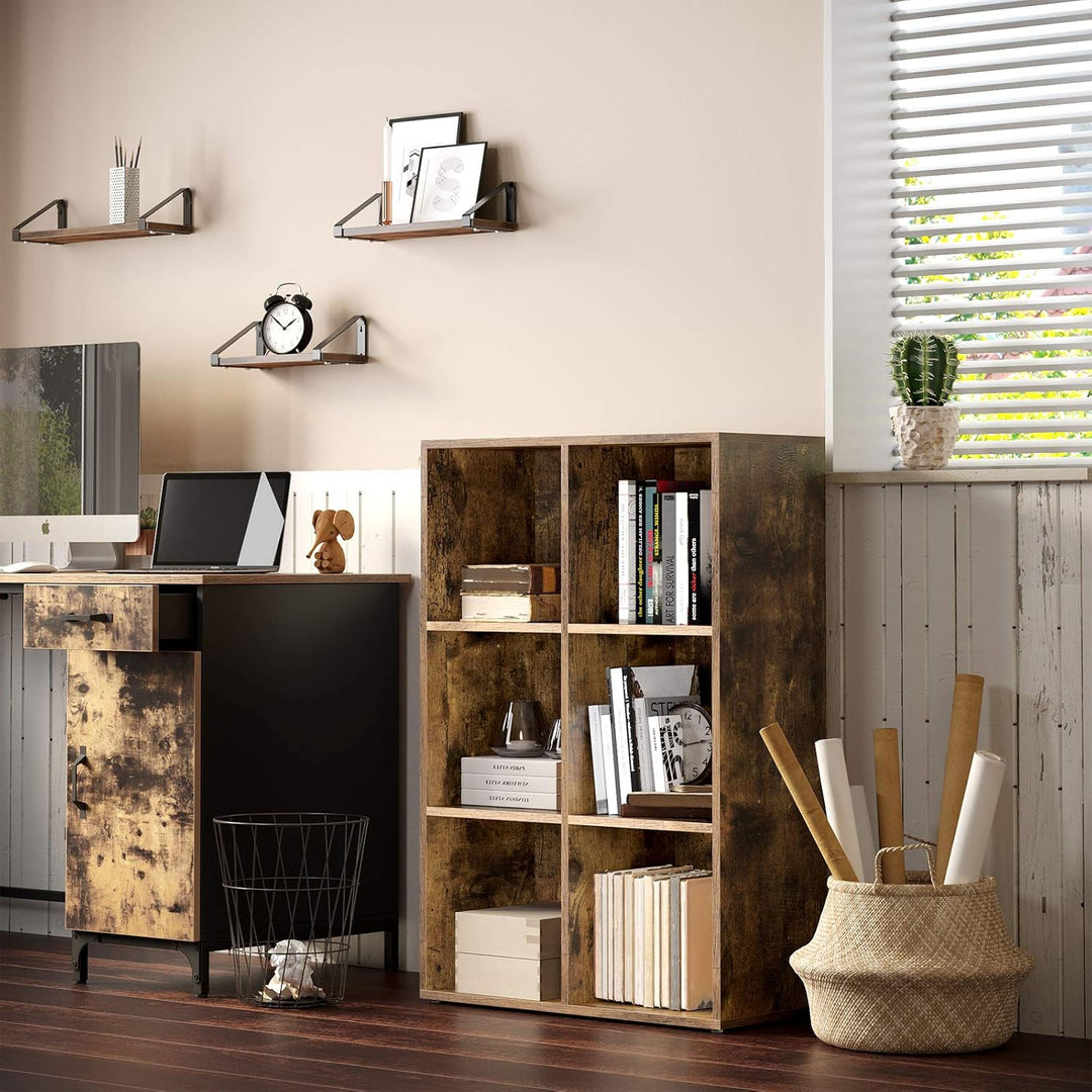 VASAGLE Bücherschrank, Bücherregal, mit 6 Fächern, Büroregal, Würfelregal, Standregal, für Wohnzimme