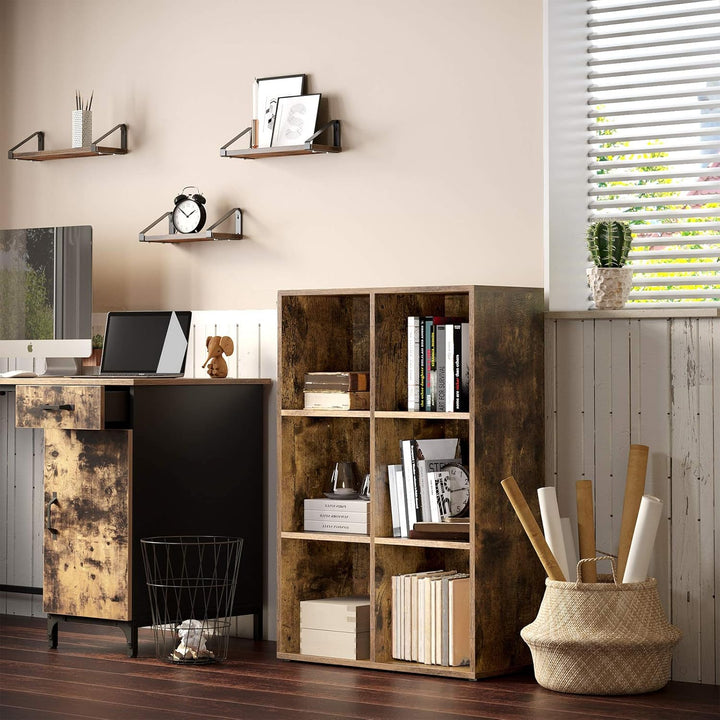 VASAGLE Bücherschrank, Bücherregal, mit 6 Fächern, Büroregal, Würfelregal, Standregal, für Wohnzimme