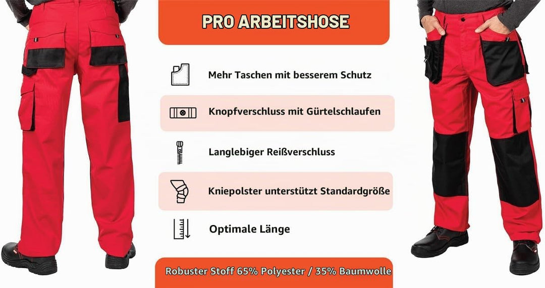 Mazalat Arbeitshosen männer mit Kniepolstertaschen, Grössen S-XXXL, Arbeithose Herren, Arbeitshose,