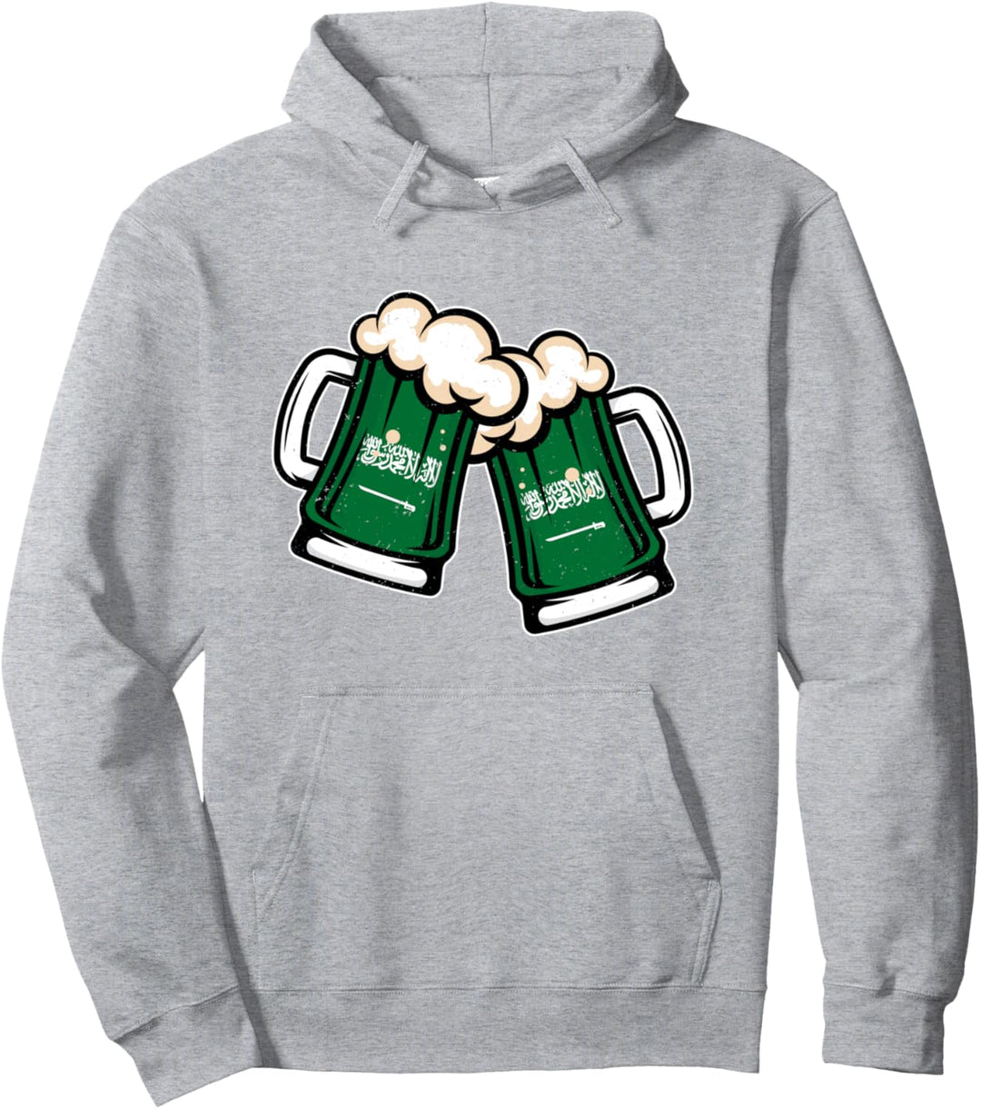 Bierkrug mit Flagge von Saudi-Arabien, cooles saudi-arabisches Bier Pullover Hoodie