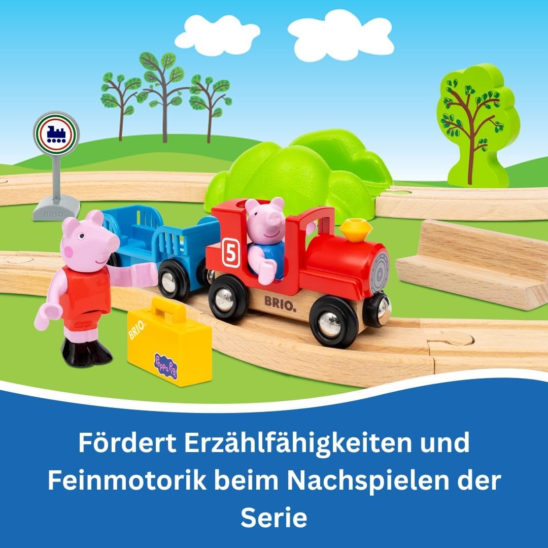 BRIO - Peppa Wutz Eisenbahn-Set - Spielzeug Eisenbahn für Kinder mit Spielfiguren und weiterem Zubeh