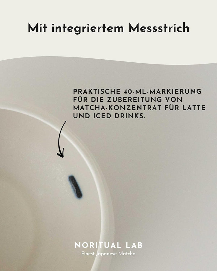 NORITUAL LAB Matcha Schale mit Ausgiesser - Handgefertigte Teeschale aus Japan - Präziser Ausguss fü