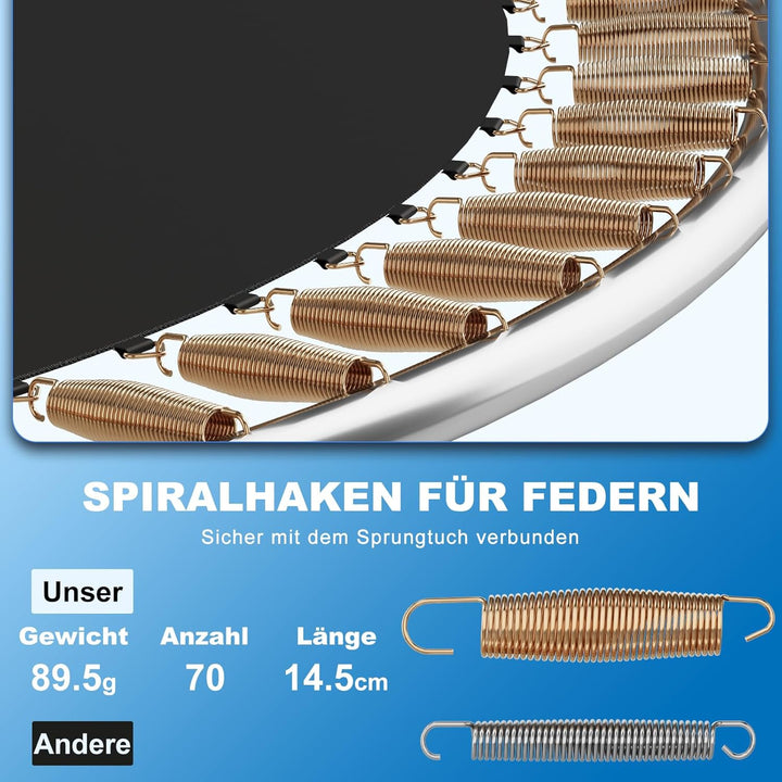 Devoko Trampolin Outdoor Ø 183/228/305/366 GS-Zertifikat Indoor Trampolin Kinder Gartentramp